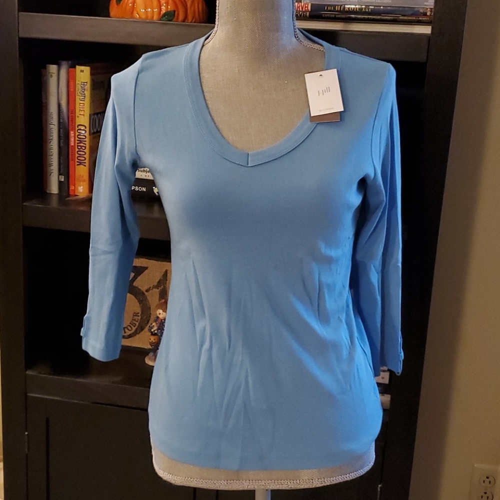 J jill xs petite v neck 3/4 sleeve